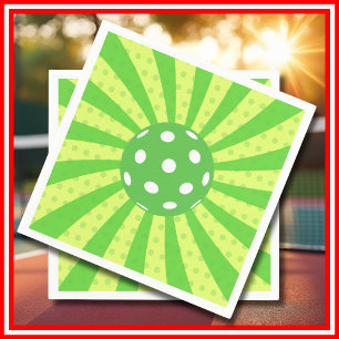 Guardanapo De Papel Pickleball Aniversário Verde Listras RETRÔ Esporte