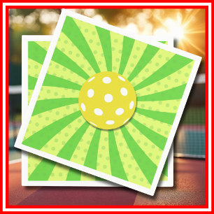 Guardanapo De Papel Pickleball Aniversário Verde Listras RETRÔ Esporte