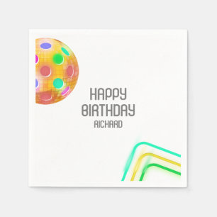 Guardanapo De Papel Pickleball Sports Neon Theme Disco Party