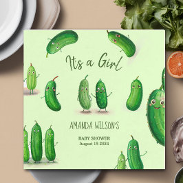 Guardanapo De Papel Picles Chá de fraldas Whimsical Verde