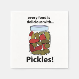 Guardanapo De Papel Picles Todas as Comidas são deliciosas com o Pickl