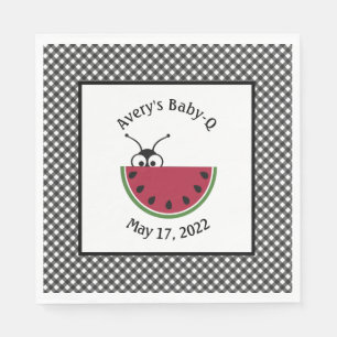Guardanapo De Papel Picnic Ant Watermelon Black Gingham