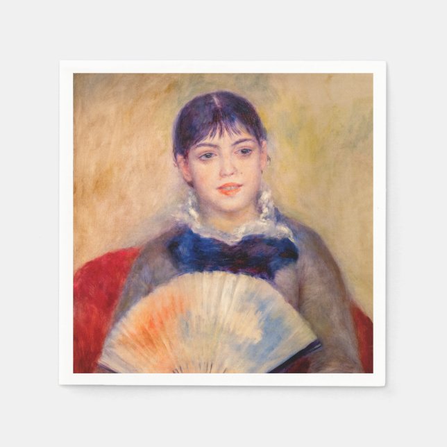 Guardanapo De Papel Pierre-Auguste Renoir - Garota com ventilador (Frente)