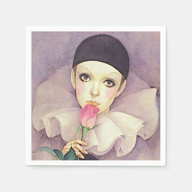 Guardanapo De Papel Pierrot 1980 Cocktail Napkin (Frente)