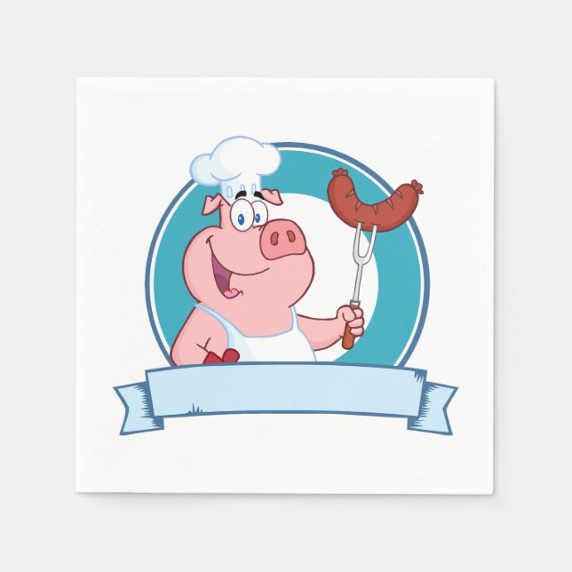 Guardanapo De Papel Pig Chef Napkins (Frente)