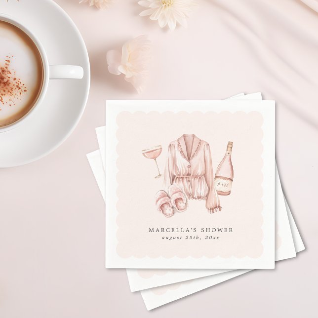 Guardanapo De Papel Pijamas & Prosecco Chá de Noiva Despedida de Solte (Criador carregado)