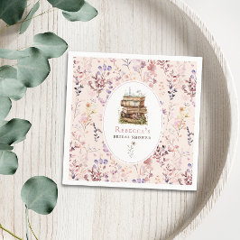Guardanapo De Papel Pilha de livros chá de panela de casamento aquarel