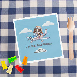 Guardanapo De Papel Piloto Cachorro &Bonito Plano Cessna,Viagem, Prime