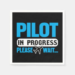 Guardanapo De Papel Piloto Engraçado em Andamento Estudante da Escola 