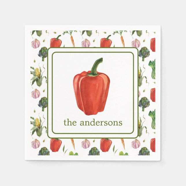 Guardanapo De Papel Pimenta-De-Celulose Orgânica De Aquarelas (Frente)