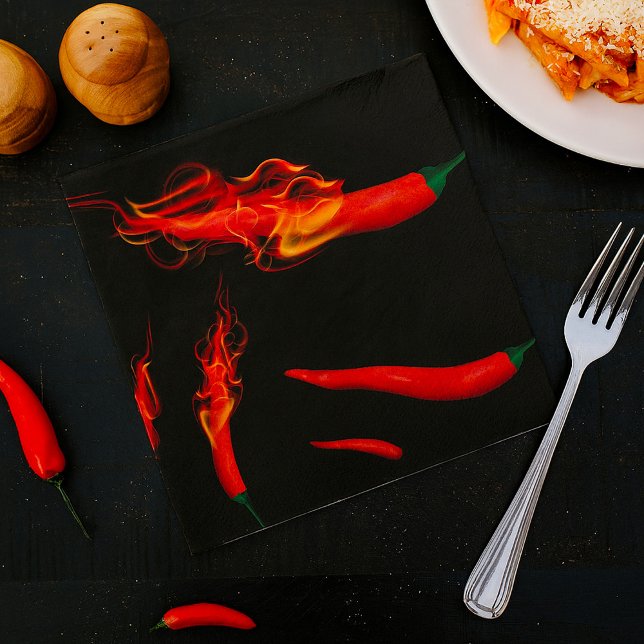 Guardanapo De Papel Pimentas Chili Flamejantes (Criador carregado)