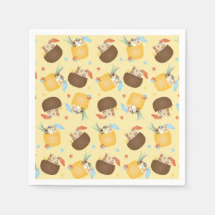 Guardanapo De Papel Pina Colada Pineapple Coconut Pattern