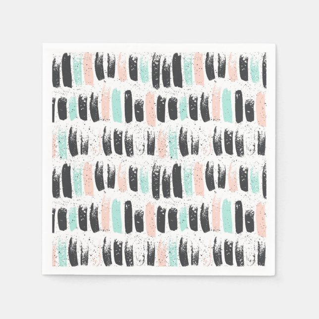 Guardanapo De Papel Pincéis e Padrão de Traços de Tinta (Frente)