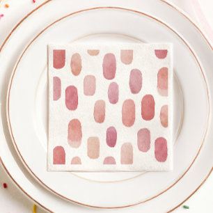 Guardanapo De Papel Pincel de cor d'água rosa. Padrão simples e mode