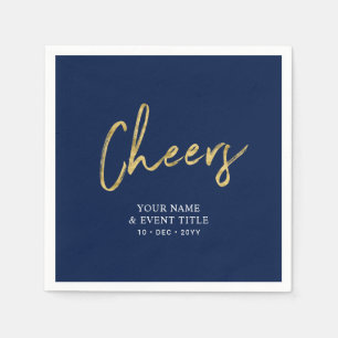 Guardanapo De Papel Pincel de Letras Nave e Dourado para Celebrações d