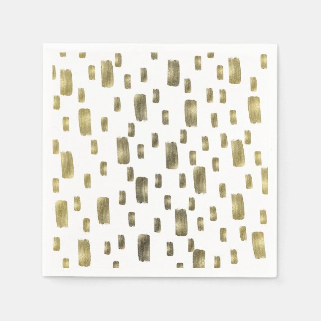 Guardanapo De Papel Pincel Moderno Dourado Cobre Bronze Brilho (Frente)