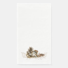 Guardanapo De Papel Pine Cone Monograma Guest Napkins