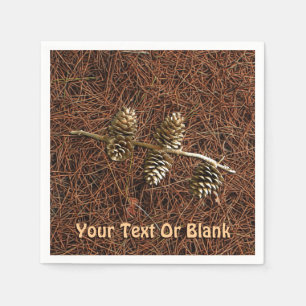 Guardanapo De Papel Pine Cones Em Agulhas Falhadas