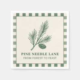 Guardanapo De Papel Pine Needle Lane - Impressão de Agulha de Pinheiro