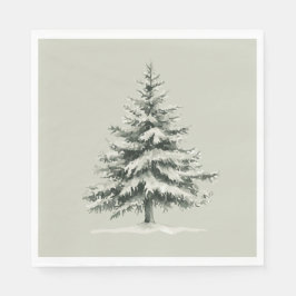 Guardanapo De Papel Pine Tree Covered with snow