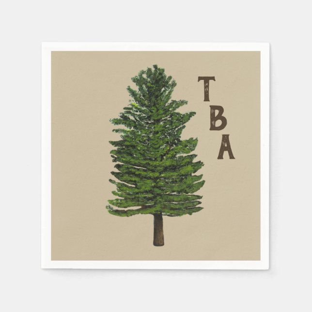 Guardanapo De Papel Pine Tree Paper Napkins (Frente)