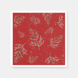 Guardanapo De Papel Pinery and Red with Snowfall