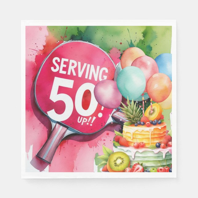 Guardanapo De Papel Ping Pong 50º aniversário, (Frente)