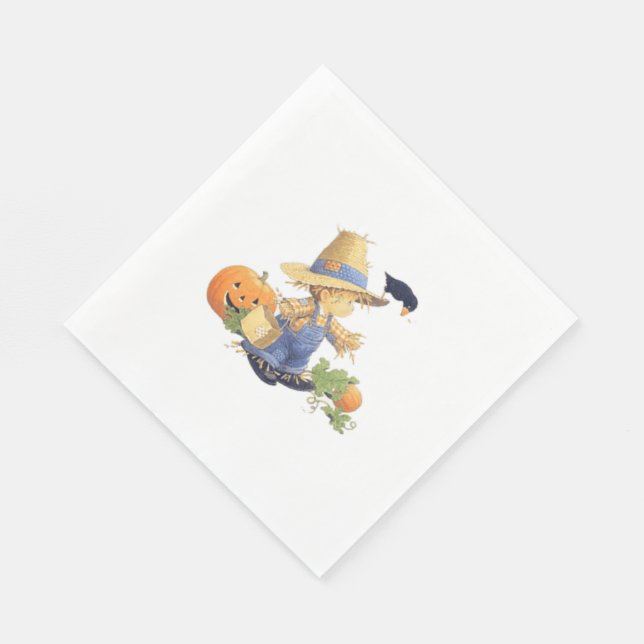 Guardanapo De Papel Pingado Branco Padrão Napkin/Halloween (Quina)
