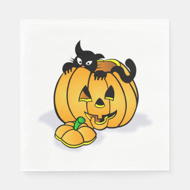 Guardanapo De Papel Pingado Branco Padrão Napkin/Halloween (Frente)
