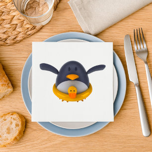 Guardanapo De Papel Pinguim Com Papel De Pato De Borracha