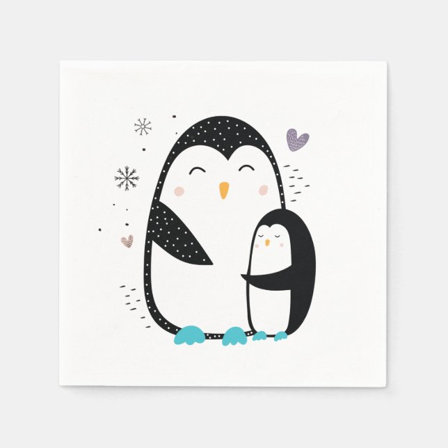 Guardanapo De Papel Pinguim de inverno Napkins (Frente)