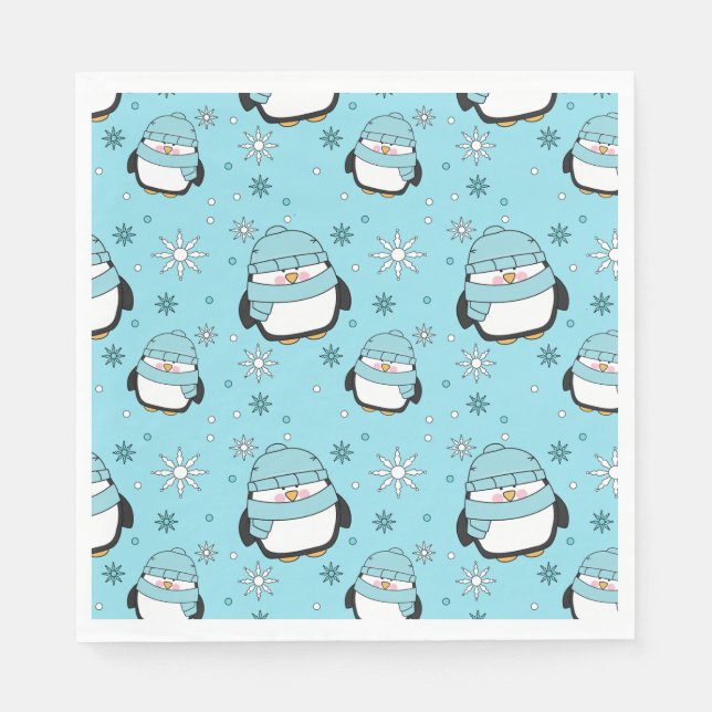 Guardanapo De Papel Pinguim de inverno Napkins (Frente)
