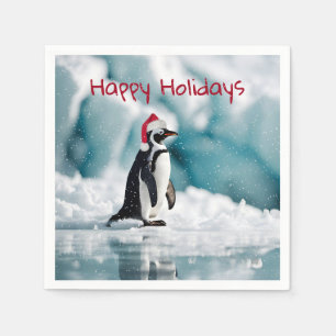 Guardanapo De Papel Pinguim De Natal Em Iceberg