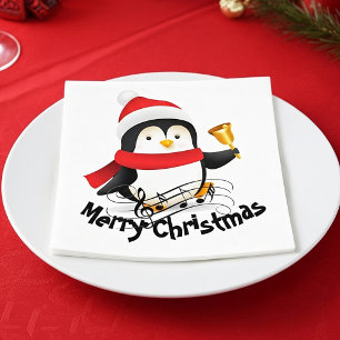 Guardanapo De Papel Pinguim de Natal feliz