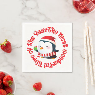 Guardanapo De Papel Pinguim de Natal Mais Maravilhoso