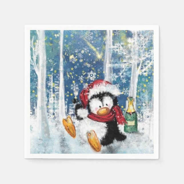 Guardanapo De Papel Pinguim de Natal Napkins (Frente)