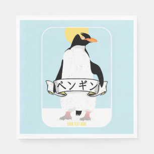 Guardanapo De Papel Pinguim escrevendo japonês que lê pinguim