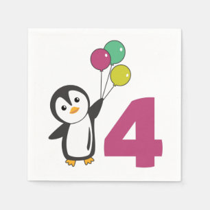 Guardanapo De Papel Pinguim Quarto Balões De Aniversário Para Crianças