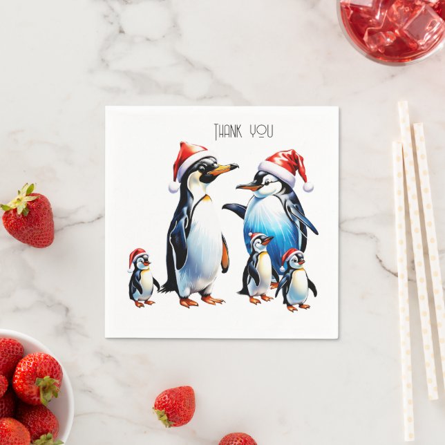 Guardanapo De Papel Pinguins bonitos no estilo animado (Insitu)