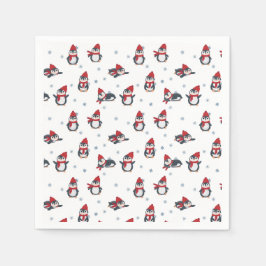 Guardanapo De Papel Pinguins Cutes Pássaros De Inverno Animais Árctico