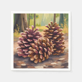 Guardanapo De Papel Pinhas | Floresta em Aquarela de Outono