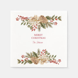 Guardanapo De Papel Pinheiros de Aquarela Elegante