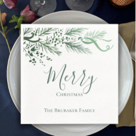 Guardanapo De Papel Pinho Desenhado à Mão Personalizado