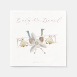 Guardanapo De Papel Pink Airplane Baby Shower Napkins