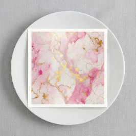 Guardanapo De Papel Pink and gold luxury marble effect Napkins