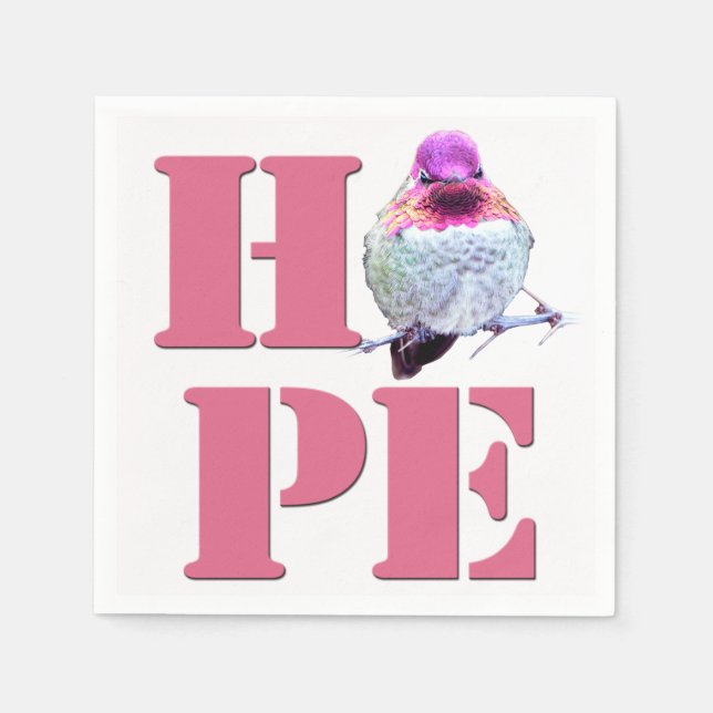 Guardanapo De Papel Pink Anna's Hummingbird Photo Napkin (Frente)