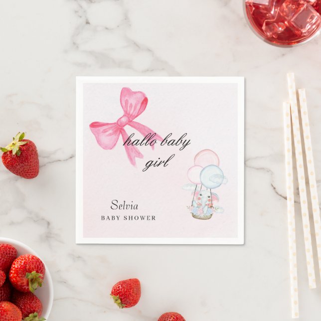 Guardanapo De Papel Pink Baby Shower Napkin Design (Insitu)