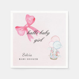 Guardanapo De Papel Pink Baby Shower Napkin Design