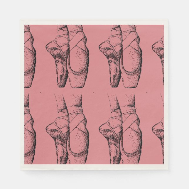 Guardanapo De Papel Pink Ballerina Slippers Papel de Balé Napkins (Frente)