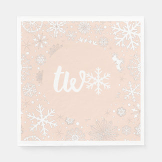 Guardanapo De Papel Pink Blush Winter Second Birthday Snowflake